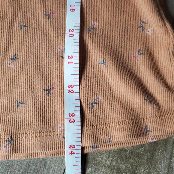 Old Navy Ribbed Floral Casual Boho Tee Shirt Top Size Large - Picture 9 of 11